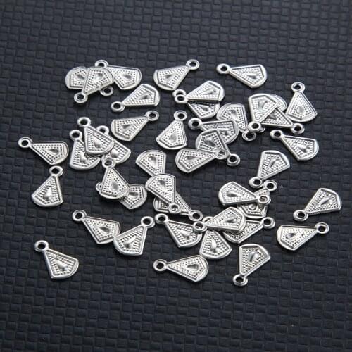 40pcs/lot Steel Tone Stainless Steel 11x7mm Geometric Triangle Water Drop Charm Pendant for DIY Ethnic Jewelry Findings Making