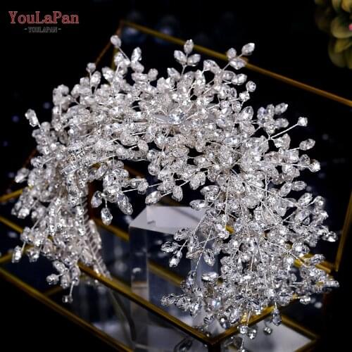 YouLaPan HP385 Baroque Rhinestone Headband Wedding Crowns Shining Bridal Hair Accessories Prom Queen Crowns Crystal Headwear
