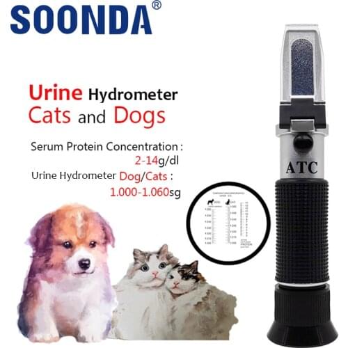 2-in-1 Protein Urine Refractometer For Cat /Dog Urine Hydrometer Hemoglobin Measurement Cattle Urine Serum Protein Concentration