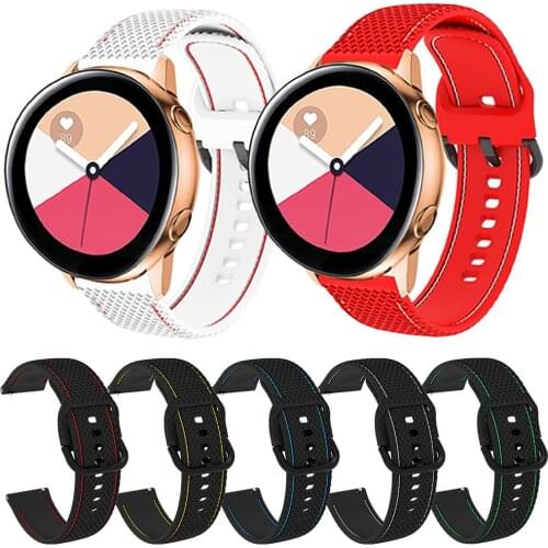 WatchStrap For Samsung Galaxy watch active 2 40mm 44mm Galaxy 42mm 3 41mm Smart Band 20MM Soft Silicone Bracelet WirstStrap Belt