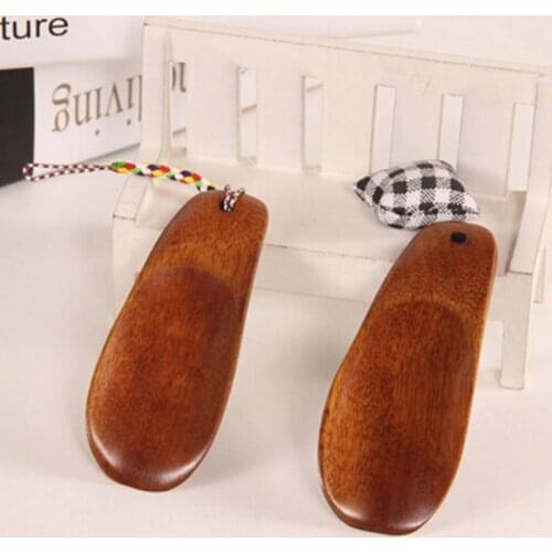 9*3.5cm Natural Wooden Shoe Horn Portable Craft Long Handle Shoe Lifter Shoes Accessories Solid Wood Shoehorn 1pcs