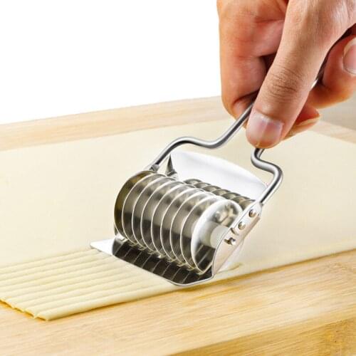 Manual Stainless Steel Spaghett Noodles Food Maker Knife Pressing Machine Dough Shallot Garlic Roller Cutter Kitchen Tools
