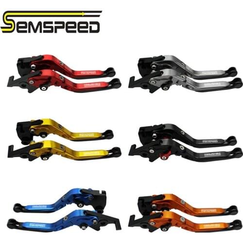 Semspeed Logo Stretch Extendable Foldable Brake Clutch Lever for Suzuki GSXR600 GSXR750 GSXR1000 GSX-S1000 KATANA 2020 Handbrake