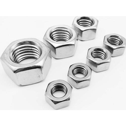 1/10pcs UNC 1/4 5/16 3/8 7/16 1/2 9/16 5/8 3/4 7/8 304 A2-70 Stainless Steel UK US Standard Coarse Thread Hex Nut Hexagon Nut
