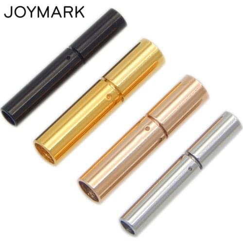 20pcs/lot 4.2mm Hole Stainless Steel Box Bayonet Clasps For DIY Leather Cords Bracelet Necklace Jewelry Making BXGC-001E