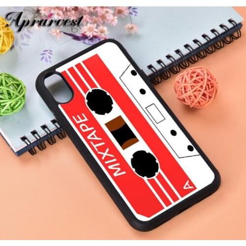 Aprarvest Red White Cassette Silicone Rubber Phone Case Cover For iPhone 6 6S 7 8 PLUS X XS XR 11 12 MINI PRO MAX