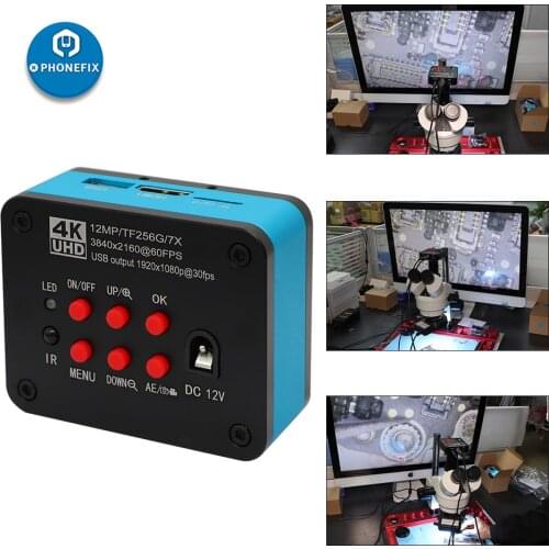 SONY 12MP CMOS 1/2.33 IMX 4K SENSOR Ultra HD 4K 60fps HDMI USB industrial camera for Digital C mount Microscope Phone Soldering