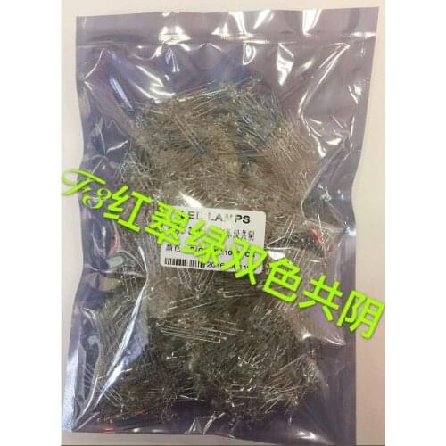 LED light emitting diode 3mm (mist / transparent) red and green two colors f3 red and green two colors Common cathode LED