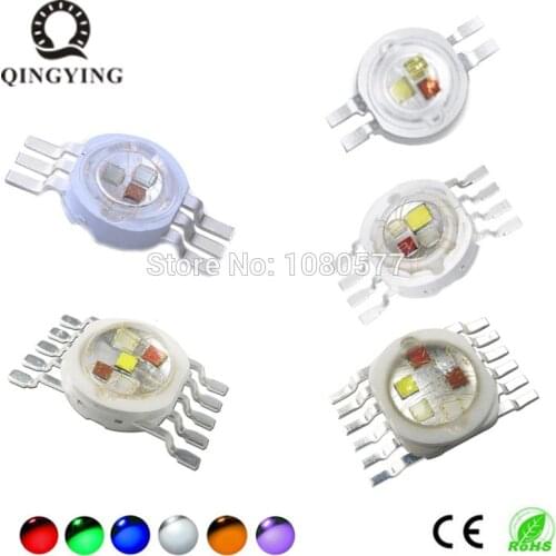 5PCS-50PCS High Power LED 3W 4W 15W 18W RGB RGBW RGBWY RGBWYV Colorful DIY molding LED Stage lights Source 4 6 8 10 12 pin