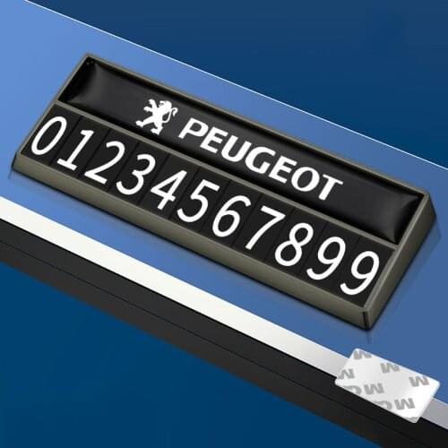 Luminous Car Temporary Parking Card Phone Number Plate For Peugeot 206 207 208 306 307 407 308 508 106 107 108 2008 3008 5008