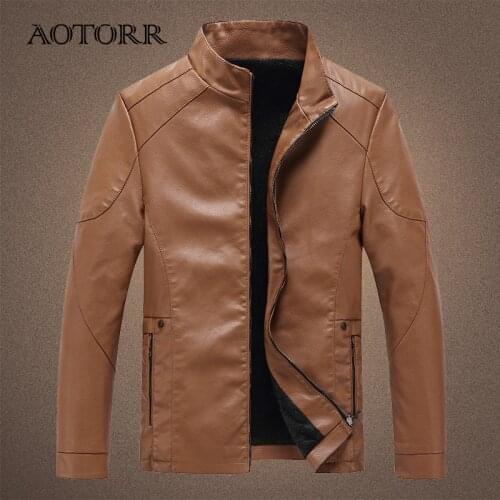 Thick Biker Leather Jacket Men Autumn Winter Causal Mens Coat Motorcycle Jackets Male New Fashion Solid PU Leather Top Man 5XL
