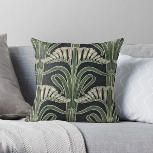 Art Nouveau Botanical Throw Pillow Cushion Cover Polyester throw pillows case on sofa home living room car seat decor 45x45cm