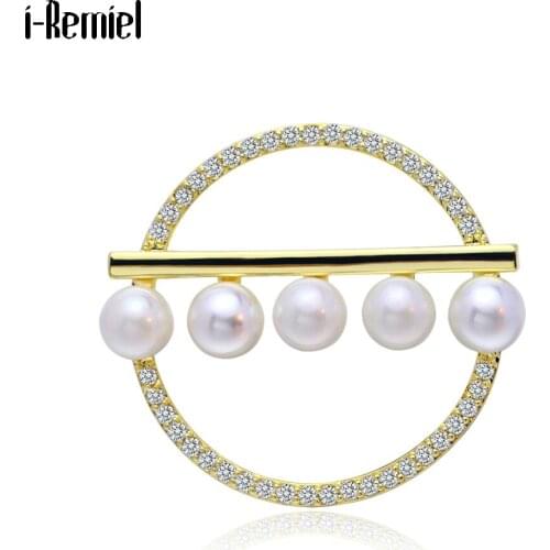 High-grade Pearl Tassel Brooches Luxury Zircon Cardigan Fixed Braces Dress Clothes Pin for Women Men Jewelry Accessories Gifts