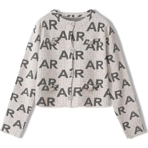 Korean Style Autumn Winter Jumpers Letters Jacquard Women O-Neck Print All-Match Thick Knitting Sweater Long Sleeve Female Tops