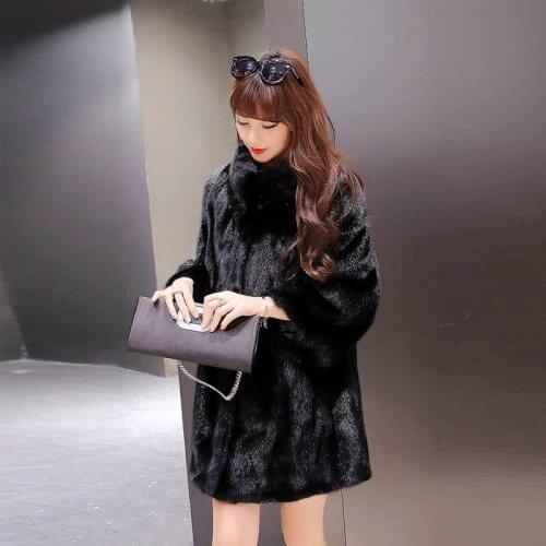 Luxury Winter Coat Women High-grade Elegant Solid Coat Manteau Femme Faux Fur Coat Plus Size Female Outerwear Female Capa M-XXL