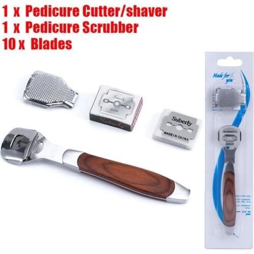 1 Set Foot Care Tool Stainless Steel Foot Skin Shaver Corn Cuticle Cutter Remover Rasp Pedicure File Foot Callus 10 Blades