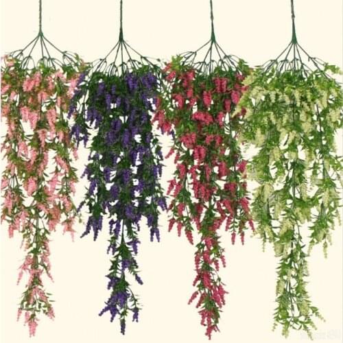 1 PCS 80cm Hanging flowers Artificial Lavender Flower For Wall Wedding Holiday Party Home Garden decoration rattan 4 colors