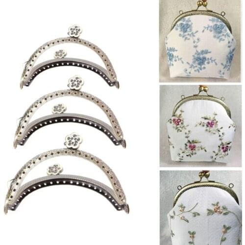 1PC Retro Flower Metal Frame Kiss Clasp For Handle Bag Purse 8.5cm/10.5cm/12.5cm 28GD