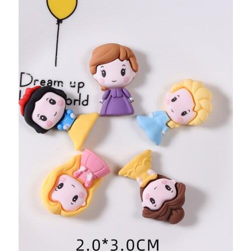 10Pcs/lotCartoon Princess Prince Resin Cabochon Flatbacks Kawaii Accessories Scrapbooking Decoration Crafts DIY Hair Bows Center