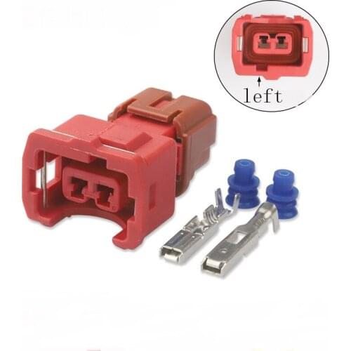 100 sets Red 3.5mm 2 pin way female PB187-02326 waterproof Knock Detonation Sensor Plug KUM auto connectors DJ7023YD-3.5-21