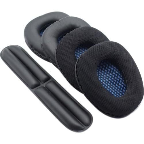 Headphone Accessory Repair Parts Ear Pads Cushion for Sades SA-901 Headphones Mesh PU Thickened Sponge Blue