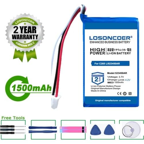 Battery 1500mAh 523450AR For Zhongnuo C265 LI523450AR Ronson TP-900T 523450A 3.7V HWCD6238(10) Qiaoxing wireless phone HR8188TC