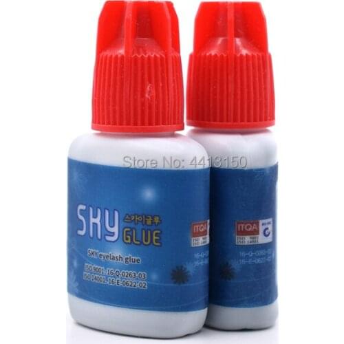Free Shipping 5 bottles/lot Fastest Korea Sky Glue Red Cap 1-2s dry time Most Powerful S+ for Eyelash Extensions MSDS Adhesive