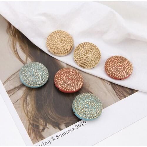 Ancient Roman style handmade geometric round shape beads color resin charms diy jewelry earrings pendant accessory