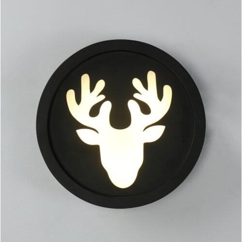 Europe Round Led Wall Lamp Originality A Living Room Bedroom Bedside Restaurant Café Concise Modern Deer Of Light Wall Lamp