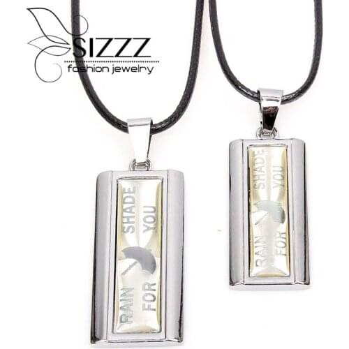 Hot sell! 2pc/pair Fashion Valentines Day Rain shade for you pendant necklace Umbrella pendant