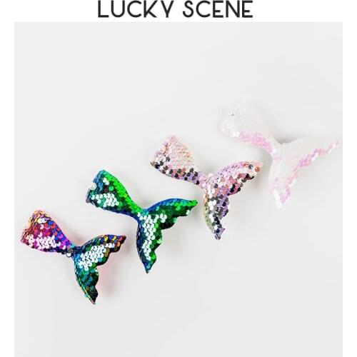Mermaid Tail Gradient Sequins Cute Children Girl Cartoon Flip Drill Duck Bill Hair Clip S01299
