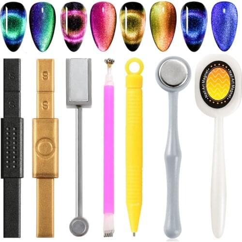 Cat Eyes Magnet Strong Effect Magetic Stick Board for 9D Cat Eyes 3D Line Strip Effect Multi-function Magnetic Pen for Gel Nail