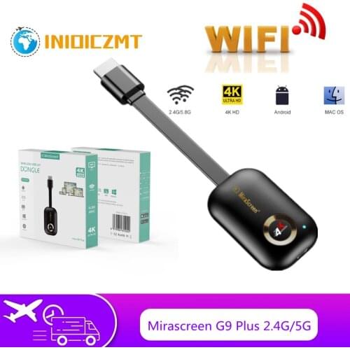 Mirascreen G9 Plus 2.4G/5G 4K Miracast Wifi for DLNA AirPlay HD TV stick Wifi display dongle receiver for IOS Android phone toTV