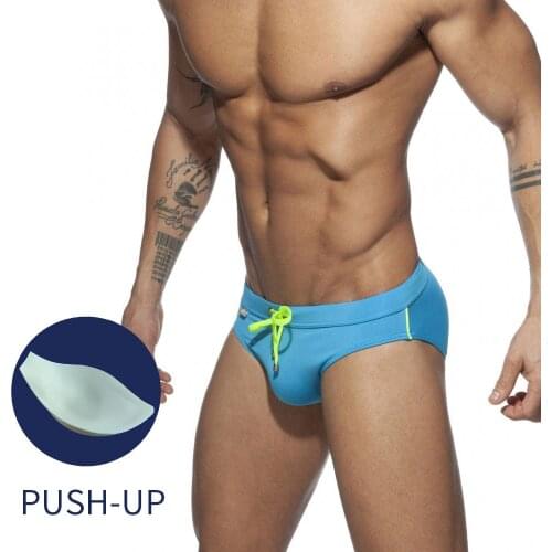 Summer Swimming Hot Spring Beach Vacation Shorts Mens Sponge Push Pad Swimming Trunks Quick-Drying Bikini Triangle Swimsuit