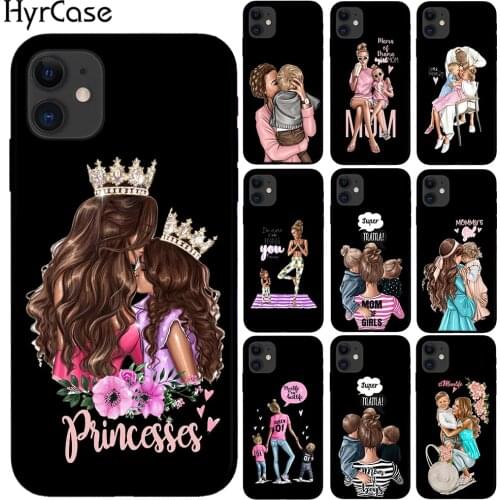 Baby Mama Super Mom Girl Soft TPU Case For Capa iPhone 11 Pro Max X XS Max XR 6 6S 7 8 Plus 5S SE 10 Family Black Silicone Cover