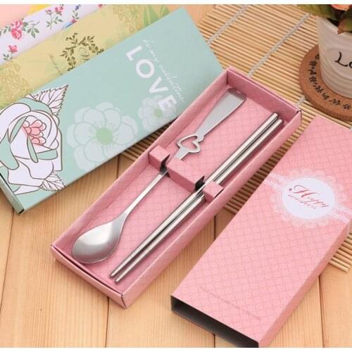 Love Heart Dinnerware Sets Wedding Favor Party Gift Stainless Steel Cutlery Set Tableware Feast Gifts SN1931