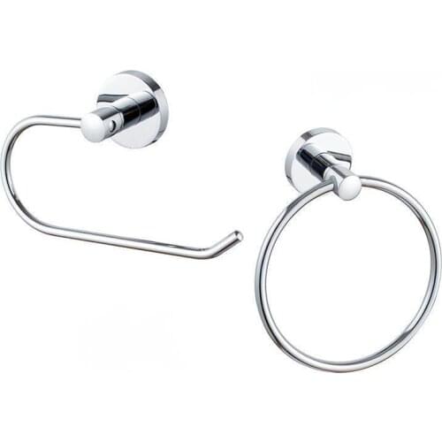 Movable Stainless Steel Towel Ring Holder Wall-mounted Bathroom Household Non-perforated Folding Towel Rack For Bathroom