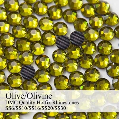 Polaris SS6-SS30 Machine Cut Olive Strass DMC Hotfix Rhinestones For Garment Accessories