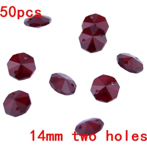 Sale!14mm 50pcs Dark Red Crystals Bead Glass Garland Strands Crystal Chandelier Beads For Lighting