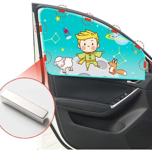 Car Window Sunshade 3 Styles of Cute Cartoon Patterns Universal Strong Magnetic Adsorption Easy to Install Sunshade