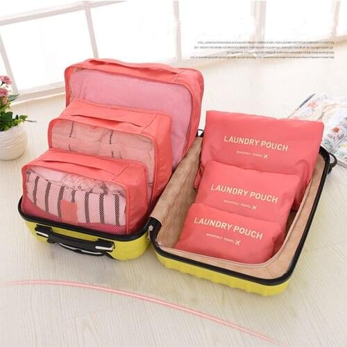 Storage bag Packing Cube Travel Bag System Durable 6 Pieces Set Large Capacity Of Bags Unisex Waterproof clothing sorting bag