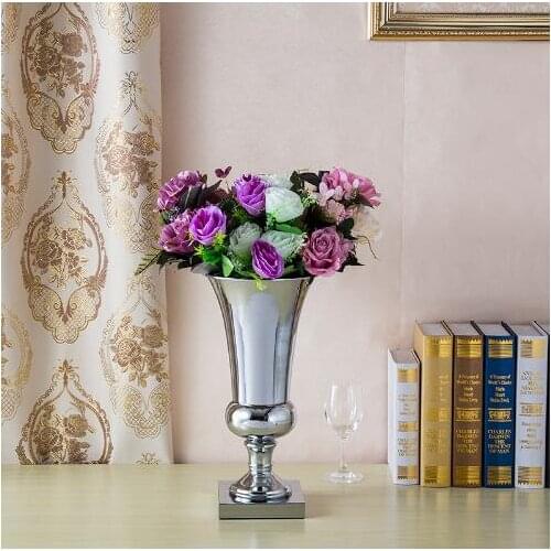 Flowers Vases Table Centerpiece Vase Metal Gold Tabletop Road Lead Type Flower Holder for Home/Wedding Decoration Best Gift G031