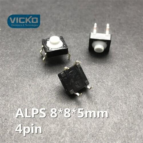 Japan ALPS 8*8*5 8*8*5mm 8*8 4pin conductive rubber head waterproof dustproof touch switch silent button silicone micro move