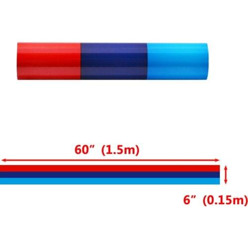 1.5mx15cm Three Colors Stripes Rally Side Hood Racing Motorsport Vinyl Decal Waterproof Sticker Strip Decal Front Grill Sticker