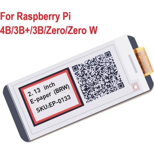 2.13 inch Epaper Module E-Ink Display Screen Black Red White 5V/3A USB-C Power Supply For Raspberry Pi 4B/3B+/3B/Zero/Zero W