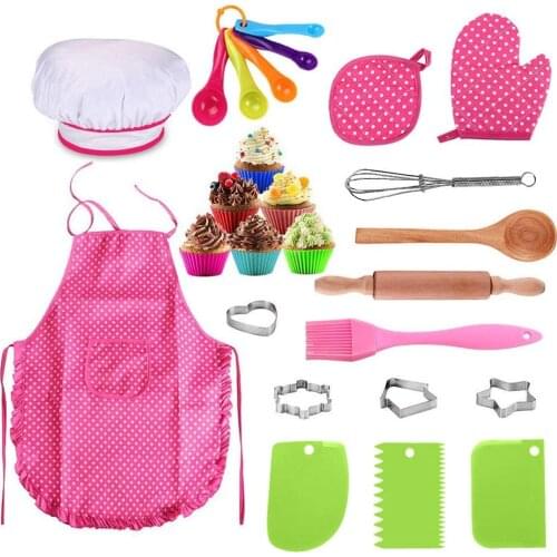25 PCS/ Set Chef Cooking Set For Kids Kitchen DIY Cake Pastry Dessert Making Baking Kits Creative Funny Children Kitchenware Set