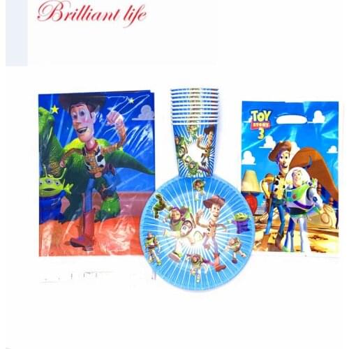 31/61Pcs/lot Toy Story Cartoon Kids Happy Birthday Party Decoration Plates Cups Tablecloth Gift Bags For Family Party Supplies