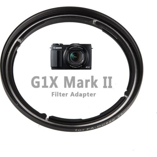Aluminum FA-DC58E Camera Lens Filter Adapter for Canon PowerShot G1X Mark II Reinstall 58mm UV Filter Lens hood