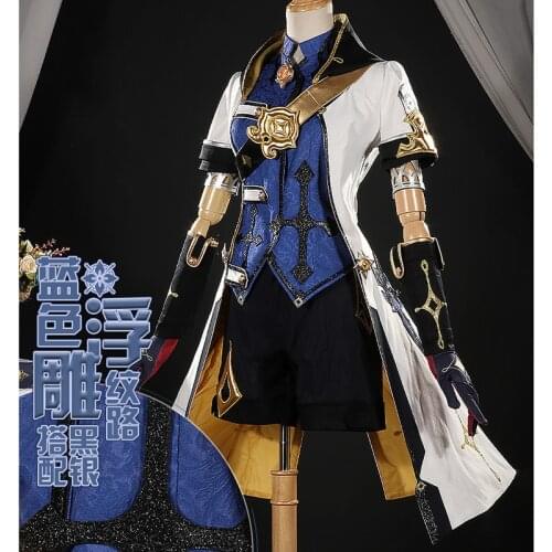 Anime Genshin Impact Albedo Cosplay Costume Game Suit Uniform Halloween Outfit For Men New 2020