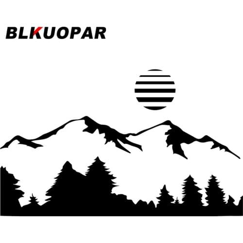 BLKUOPAR for Mountain Forest Silhouette Car Stickers Graffiti Fashionable Decals Cartoon Creative Windshield Trunk Decor